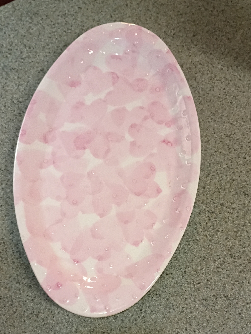 Pink And White Heart Platter Made In Italy